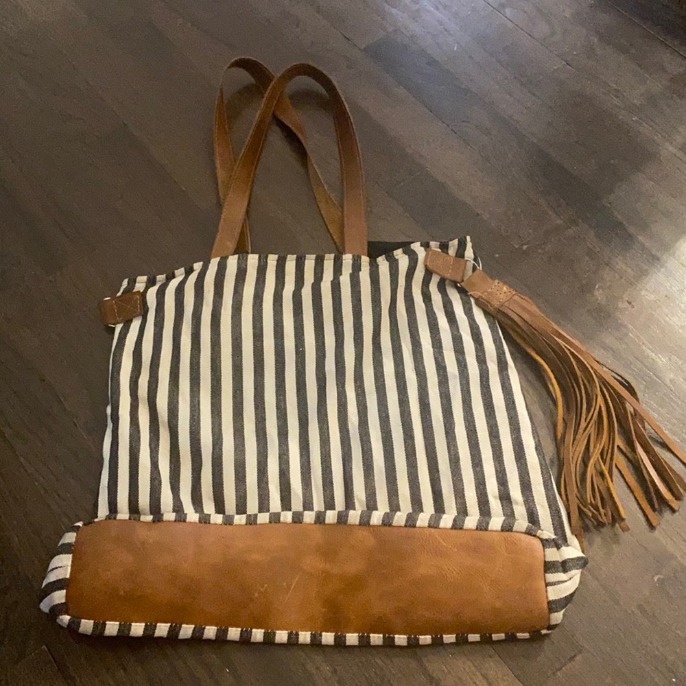 Noonday Collection Navy&White Striped Tote Bag
